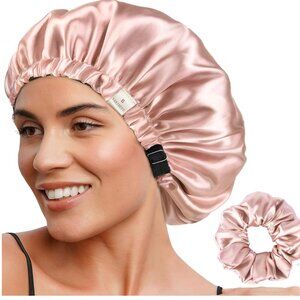 YANIBEST Adjustable Double Layer Silk Satin Bonnet for Sleep